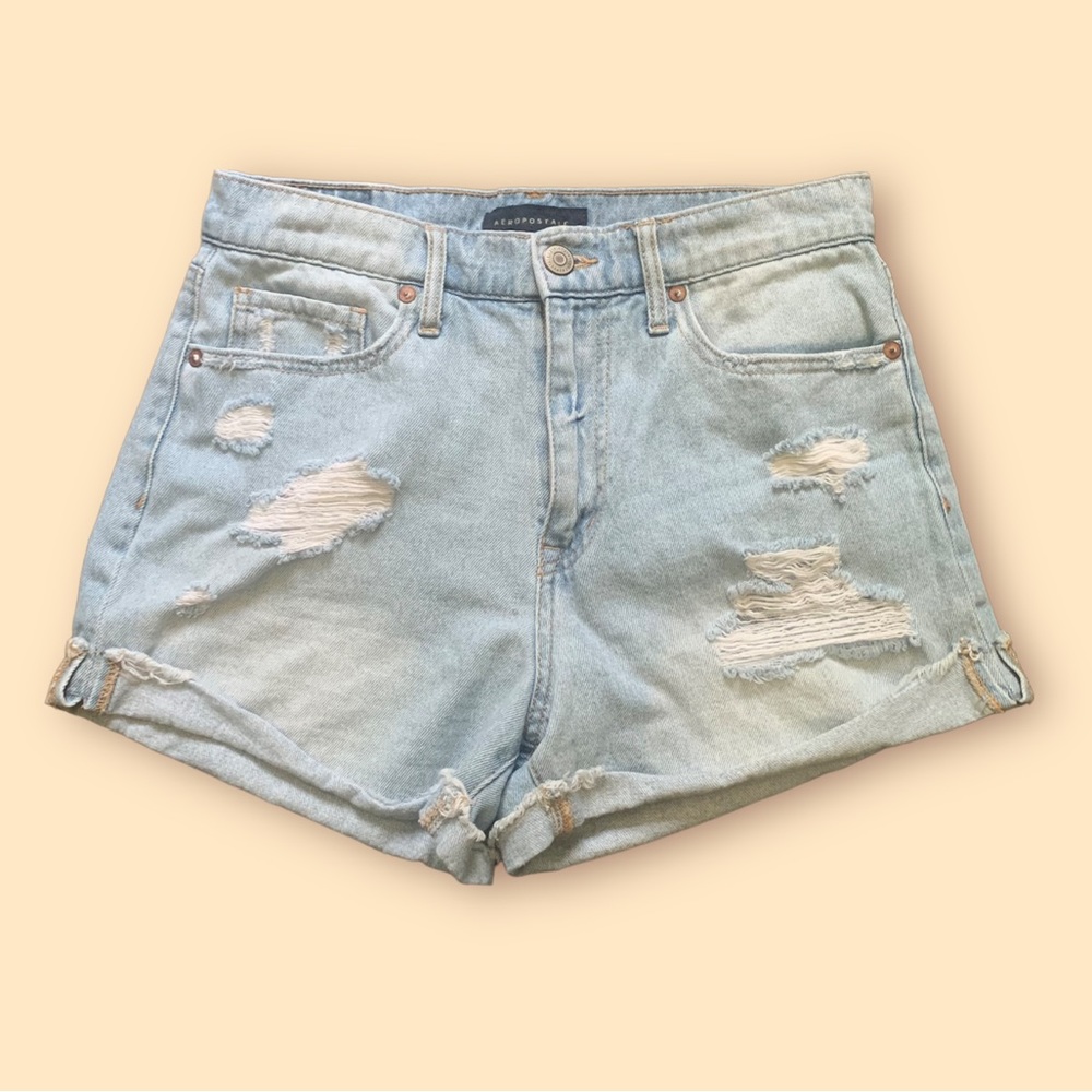 [Aeropostale] Distressed Mom Jean Shorts